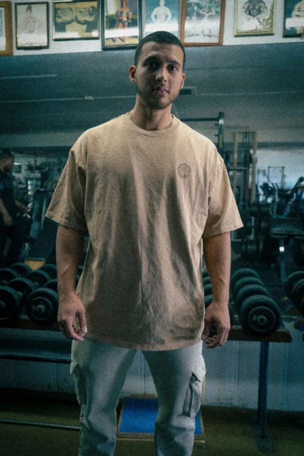 Controlled Insanity Beige Scorpion Acid Wash Tee 1.webp